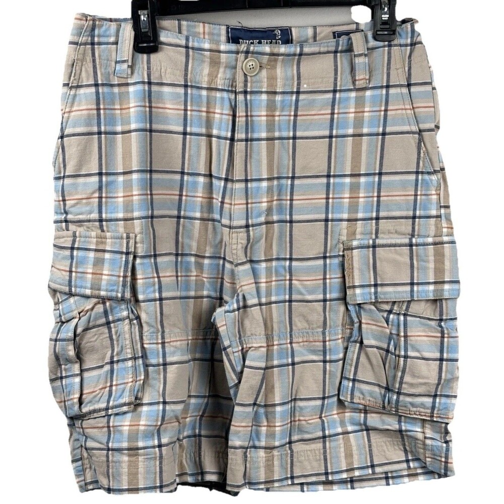 Duck Head Plaid Cargo Shorts Mens Sz 30 Multicolor Madras Old Money Golf Preppy